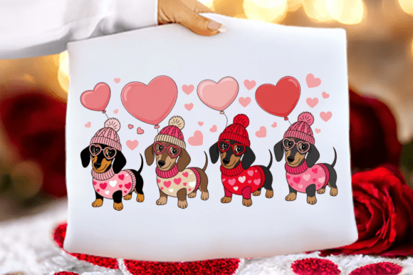 Dachshund Valentine PNG, Dog Mom PNG