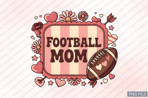 Football Mom Love Frame Valentine PNG Review for Real Embroidery Projects