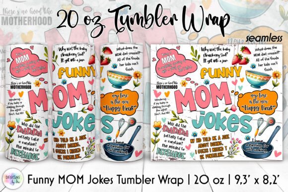 Funny MOM Jokes Tumbler Wrap for Real Embroidery Use